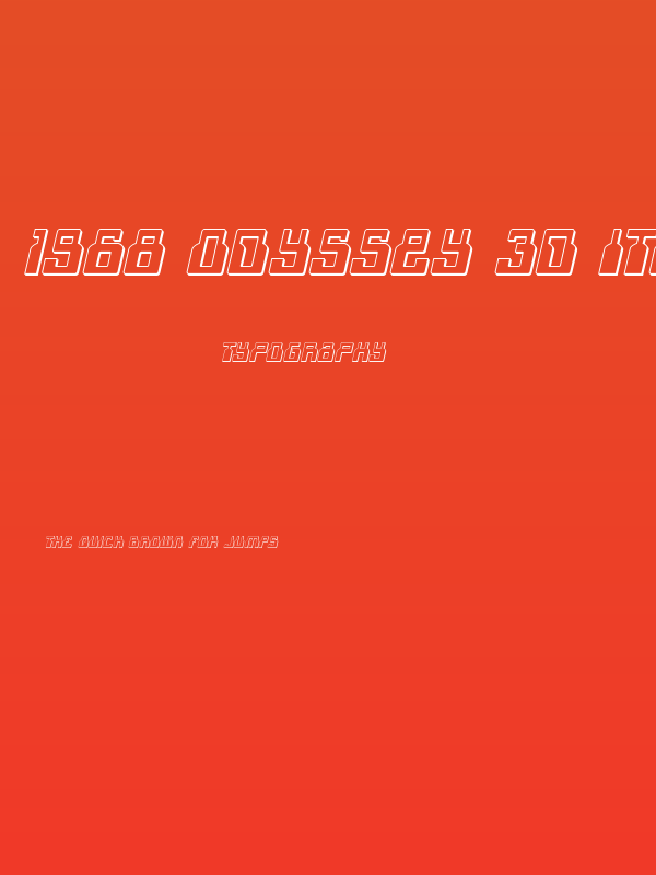 1968 Odyssey 3D Italic Poster