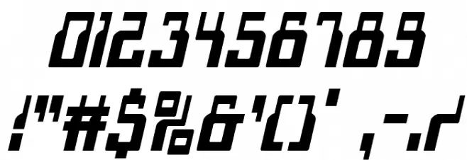 1968 Odyssey Condensed Italic フォント その他の文字