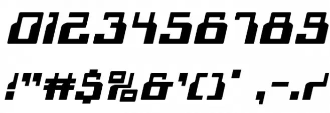1968 Odyssey Expanded Italic フォント その他の文字