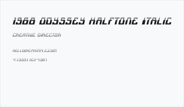 1968 Odyssey Halftone Italic Business Card