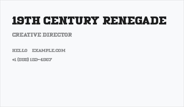 19th Century Renegade Business Card