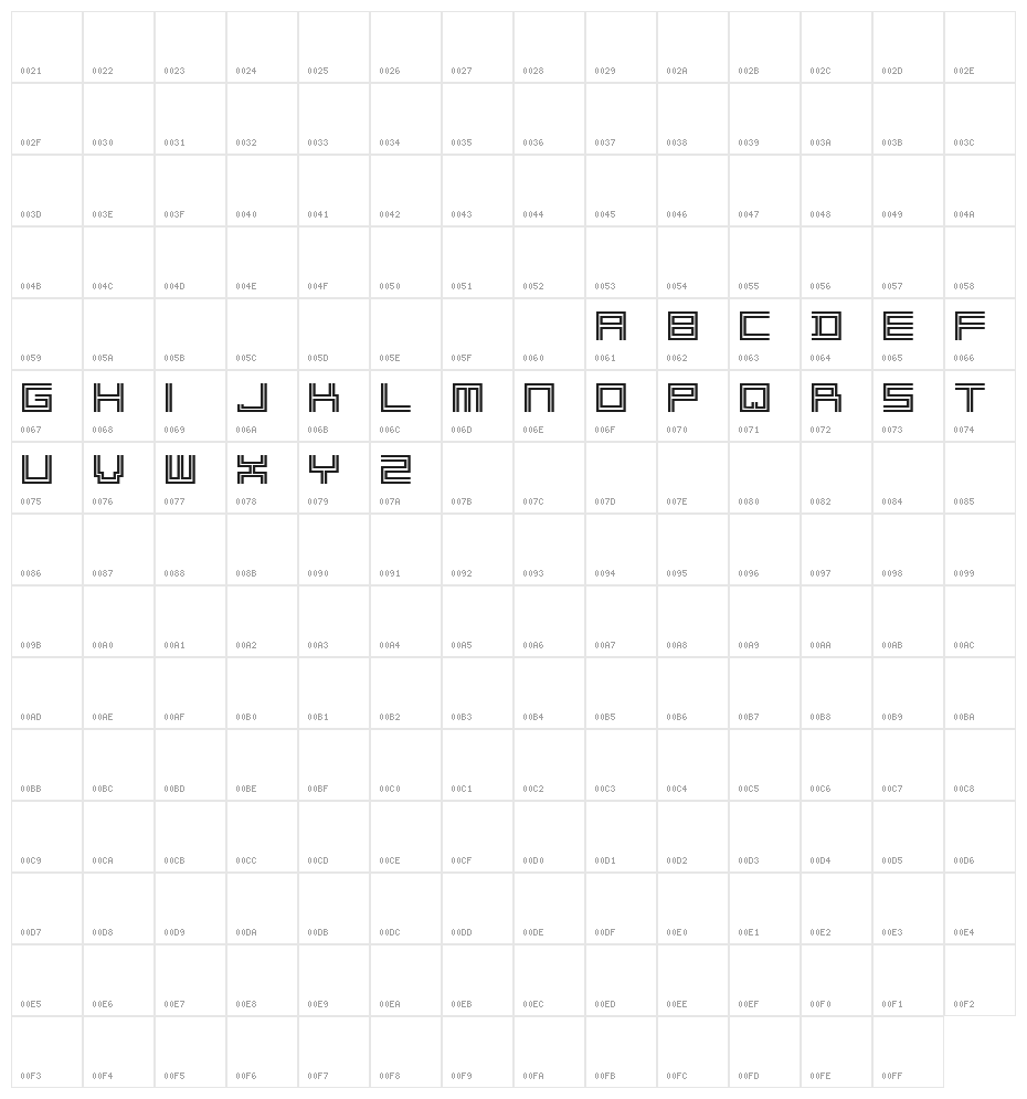 2 Lines Character Map