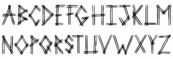 2 Prong Tree Schriftart Kleinbuchstaben