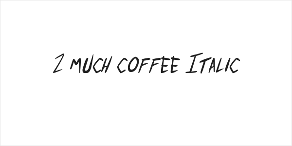 2 much coffee Italic Logo