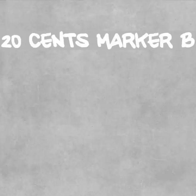 20 CENTS MARKER Bold Font examples