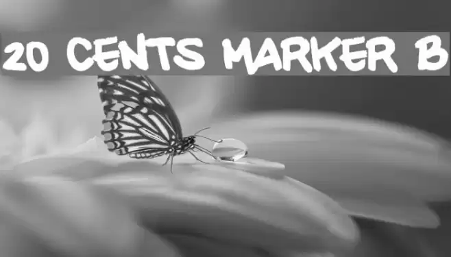 20 CENTS MARKER Bold Font examples