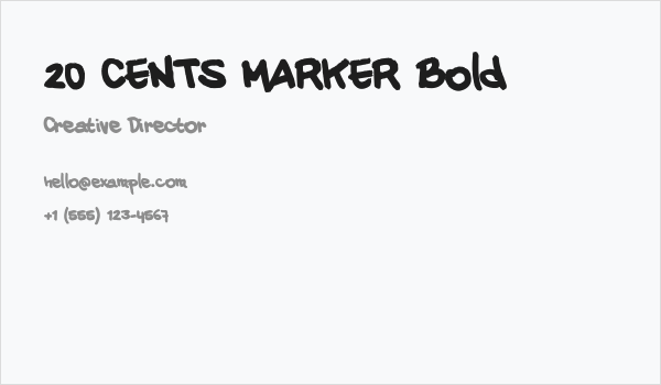 20 CENTS MARKER Bold Business Card