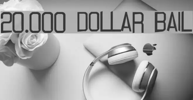 20.000 dollar bail Font examples