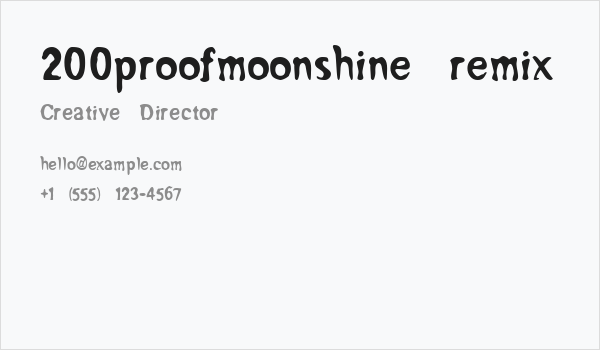 200proofmoonshine remix Business Card