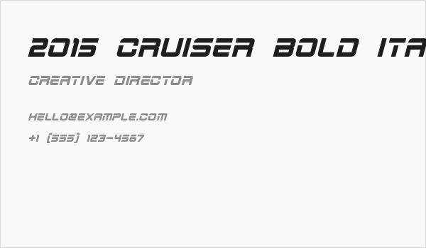 2015 Cruiser Bold Italic Business Card