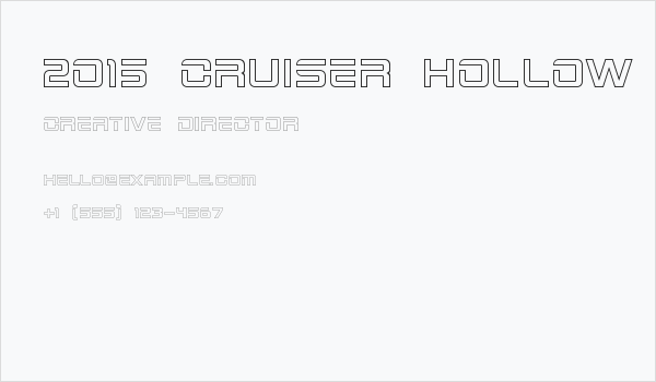 2015 Cruiser Hollow Business Card