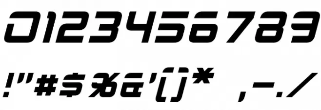 2015 Cruiser Italic フォント その他の文字