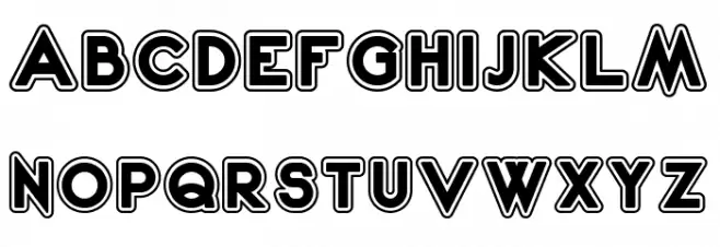 2020 Outline Fortune Kei 字体 大写