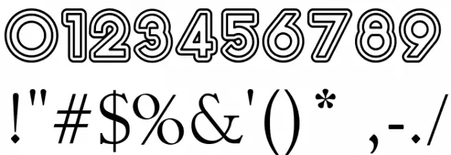 2020 Outline Kei Font Alte caractere