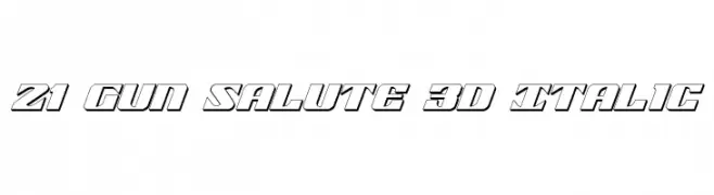 21 Gun Salute 3D Italic  免费字体下载