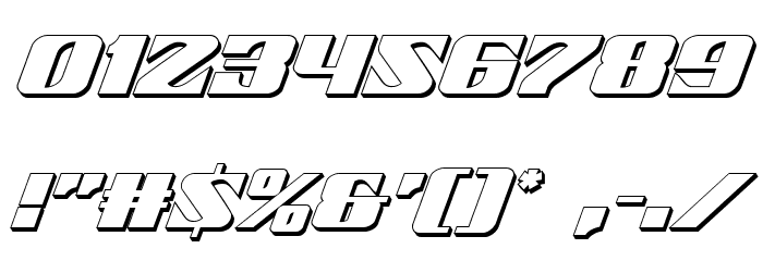 21 Gun Salute 3D Italic Font OTHER CHARS