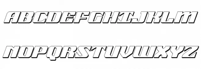 21 Gun Salute 3D Italic 字体 大写