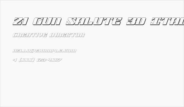 21 Gun Salute 3D Italic Business Card