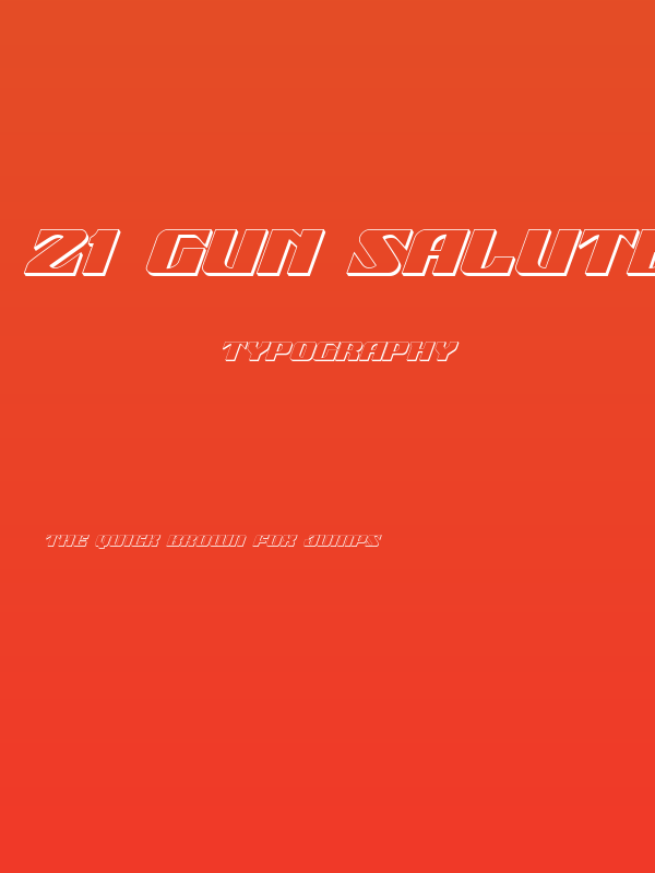 21 Gun Salute 3D Italic Poster