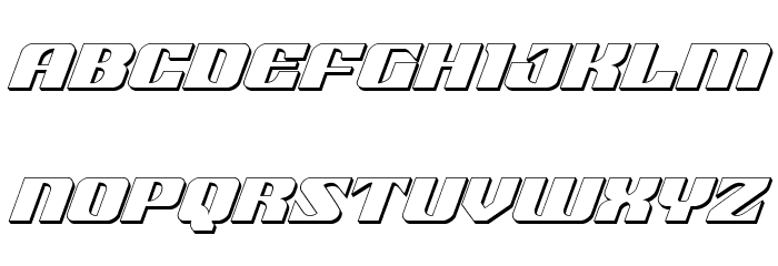 21 Gun Salute 3D Italic Font LOWERCASE