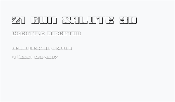 21 Gun Salute 3D Business Card