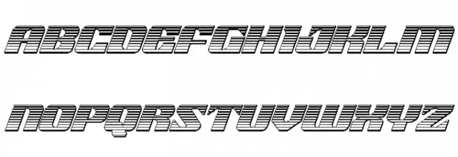 21 Gun Salute Chrome Italic Caratteri MINUSCOLO