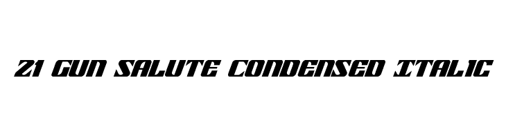 21 Gun Salute Condensed Italic Шрифта