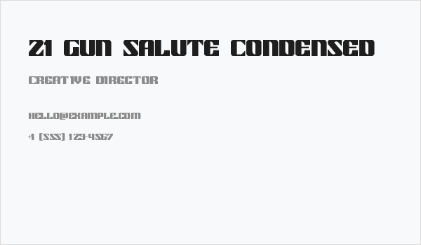 21 Gun Salute Condensed Business Card