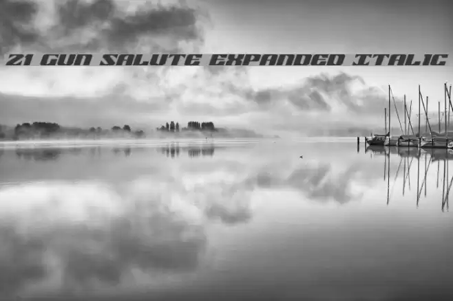 21 Gun Salute Expanded Italic Font examples