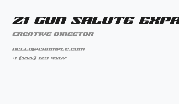 21 Gun Salute Expanded Italic Business Card