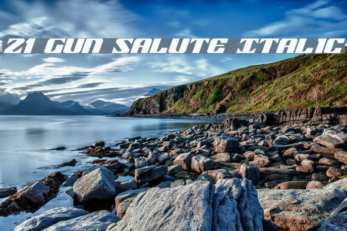 21 Gun Salute Italic Font examples