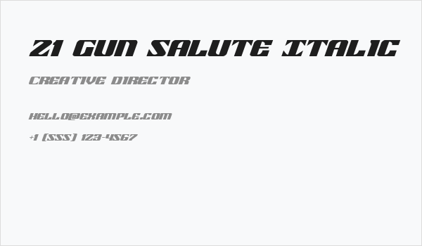 21 Gun Salute Italic Business Card
