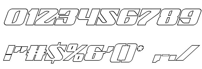 21 Gun Salute Outline Italic Font OTHER CHARS