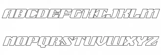 21 Gun Salute Outline Italic 字体 大写
