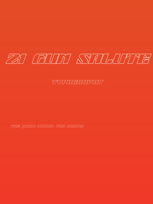 21 Gun Salute Outline Italic Poster
