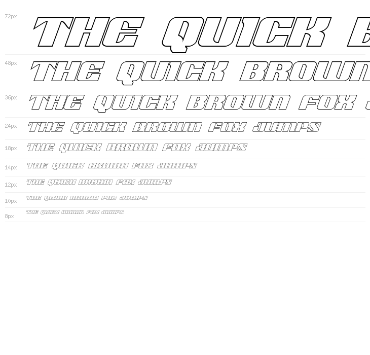 21 Gun Salute Outline Italic Waterfall