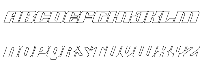 21 Gun Salute Outline Italic Font LOWERCASE