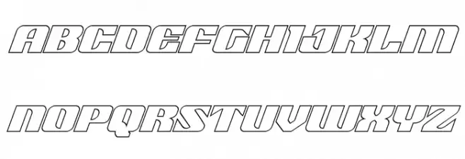 21 Gun Salute Outline Italic फ़ॉन्ट लोअरकेस