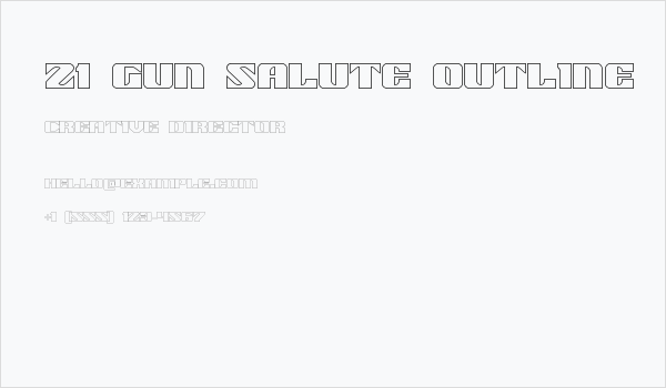 21 Gun Salute Outline Business Card
