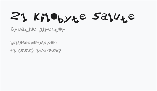 21 Kilobyte Salute Business Card