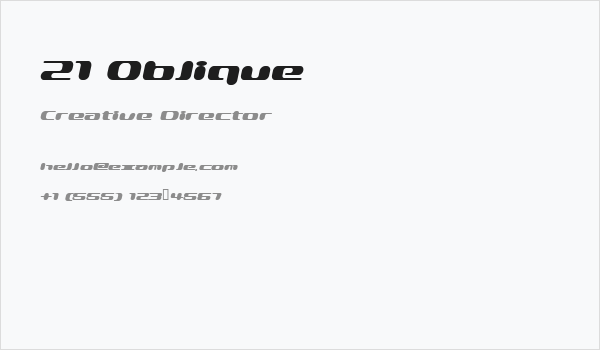 21 Oblique Business Card
