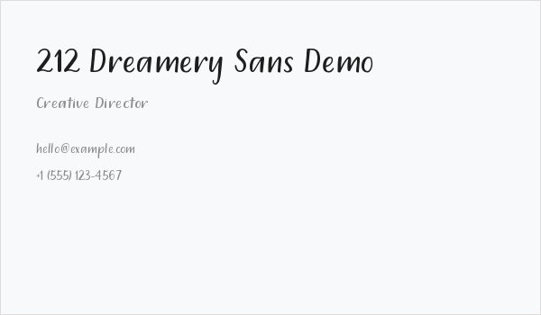 212 Dreamery Sans Demo Business Card