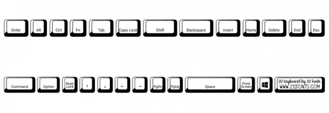 212 Keyboard फ़ॉन्ट लोअरकेस
