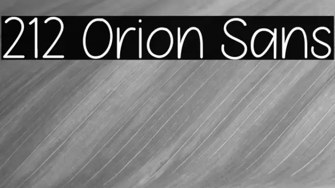 212 Orion Sans Fonte examples