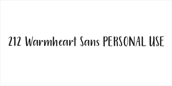 212 Warmheart Sans PERSONAL USE Logo