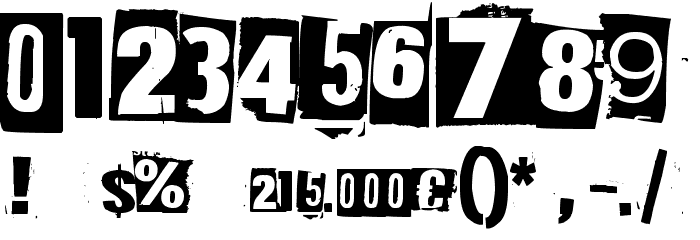 215000E フォント その他の文字
