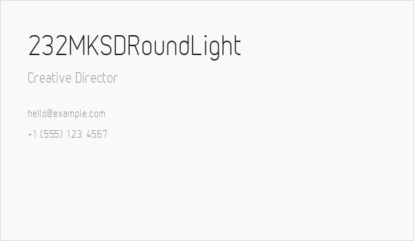 232MKSDRoundLight Business Card