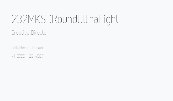 232MKSDRoundUltraLight Business Card