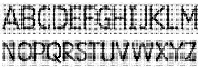 24 LED Grid Schriftart Groß