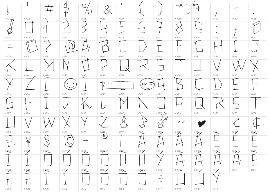 24 boughs Regular Character Map